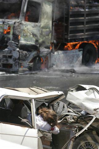 beirut syria road (dhr baidar ) afp